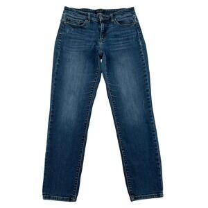 Judy Blue Slim Fit Jeans Blue Wash Size 9 29 Distressed Whiskered Stretch Denim